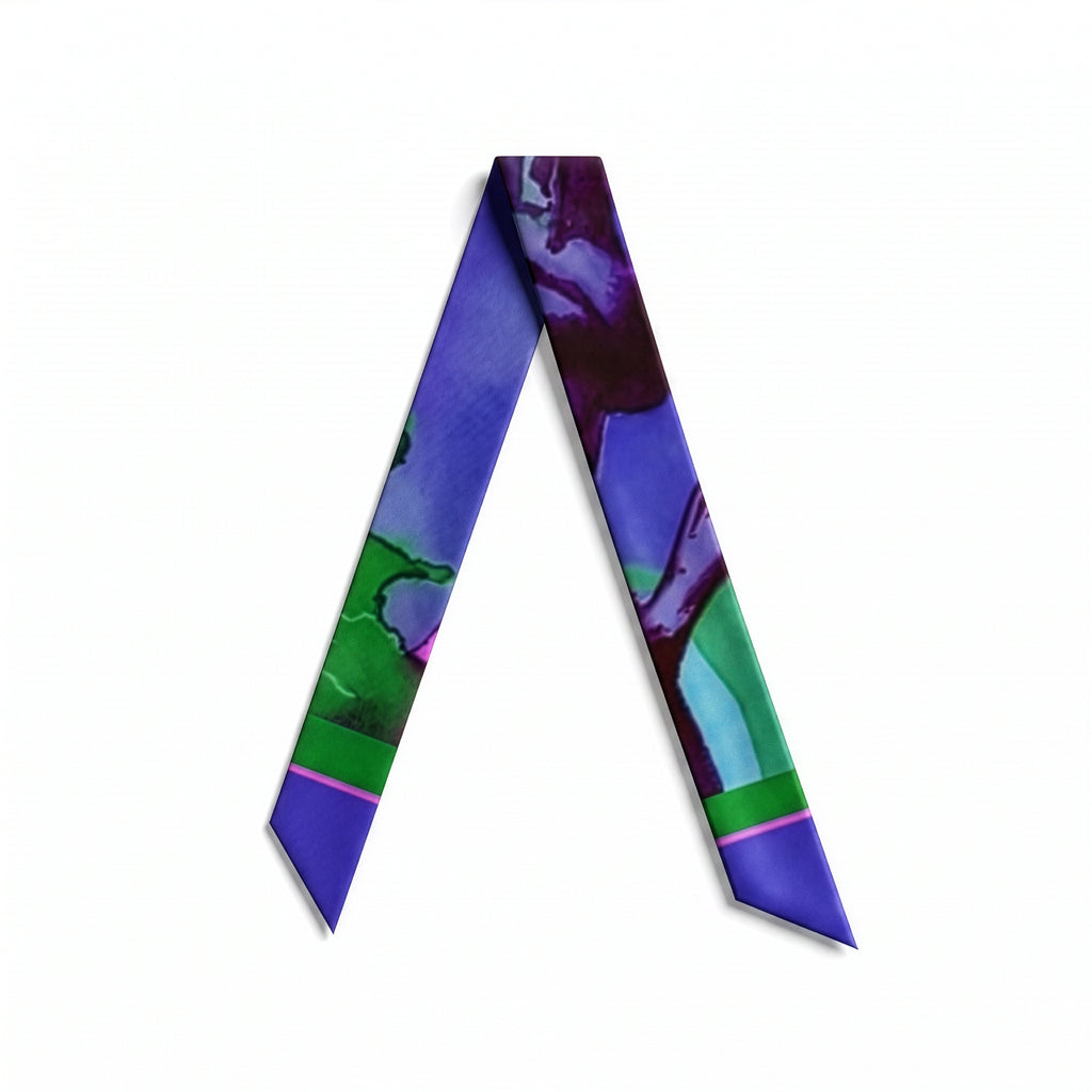 Navy Bloom: Twilly Scarf
