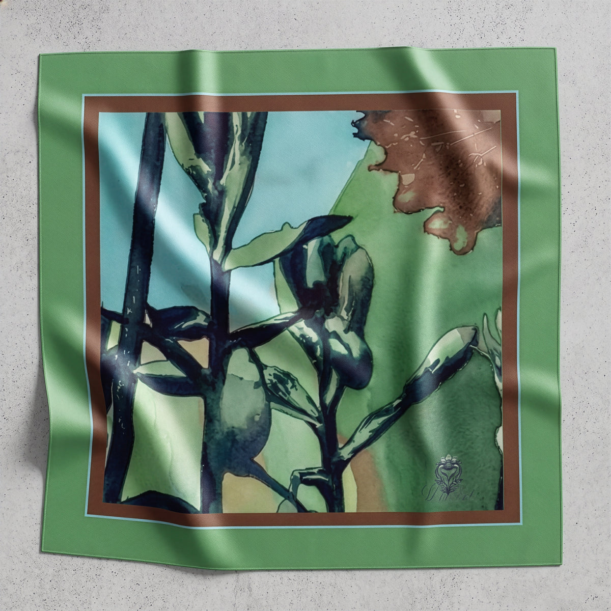 Mint Bloom: Square Scarf
