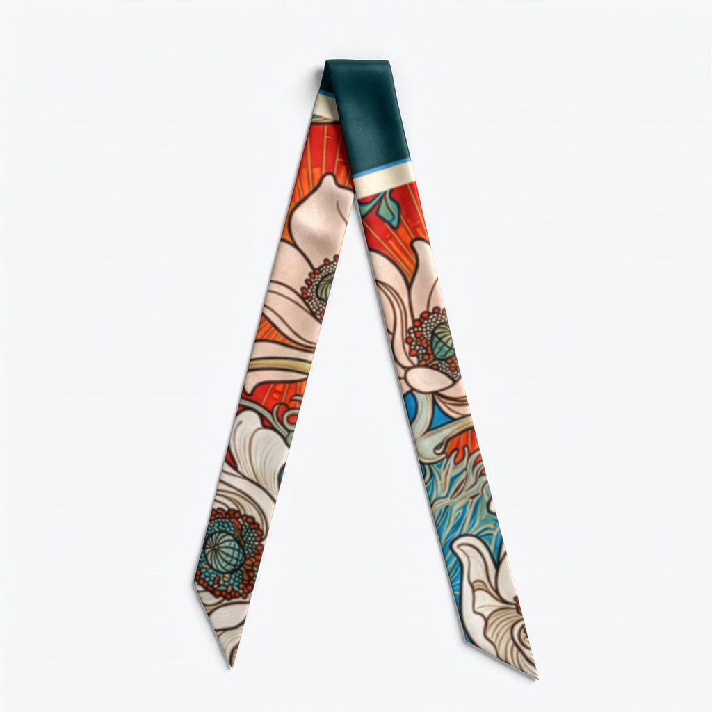 Nouveau Teal: Skinny Scarf