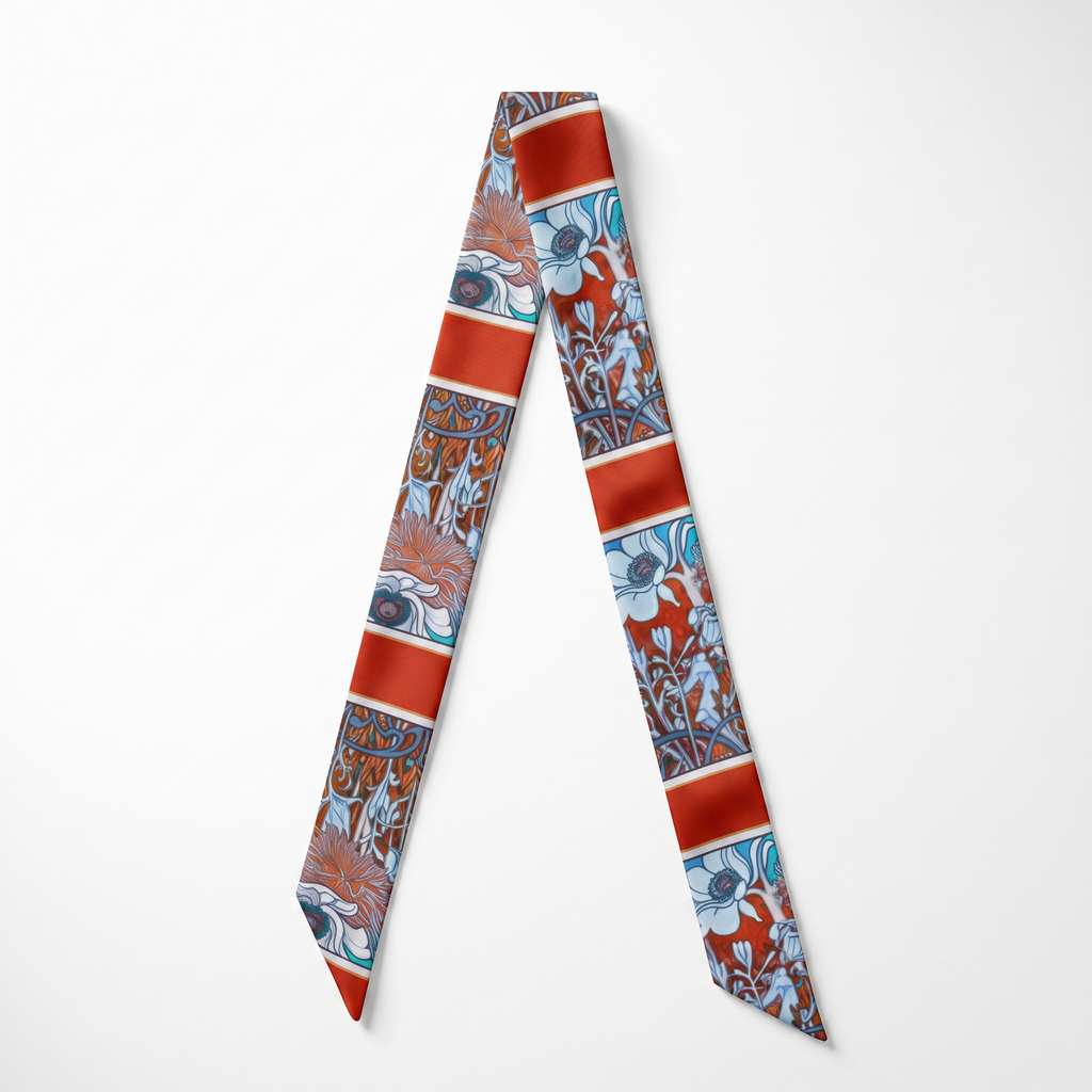 Nouveau Red: Skinny Scarf