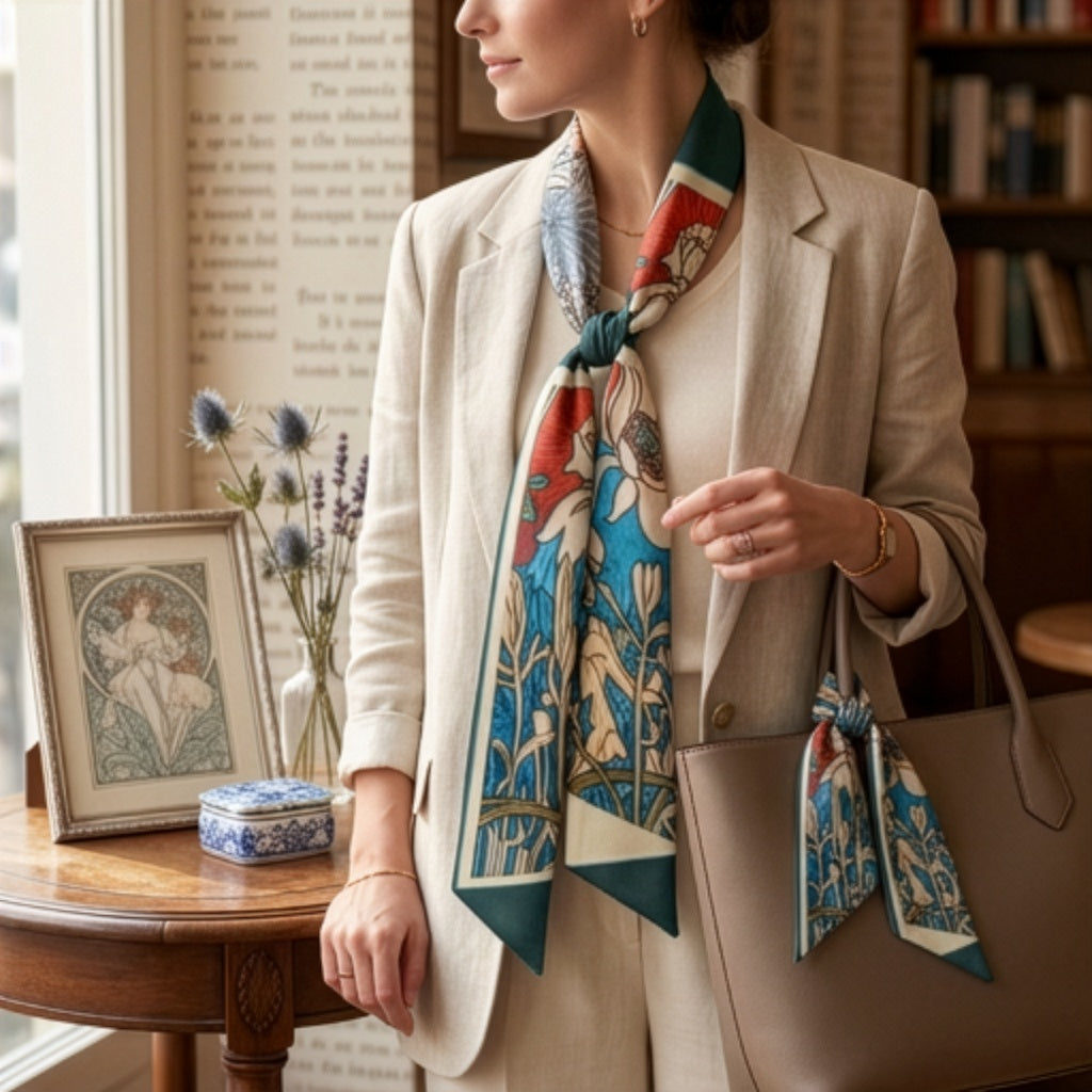 Teal Nouveau: Square Scarf