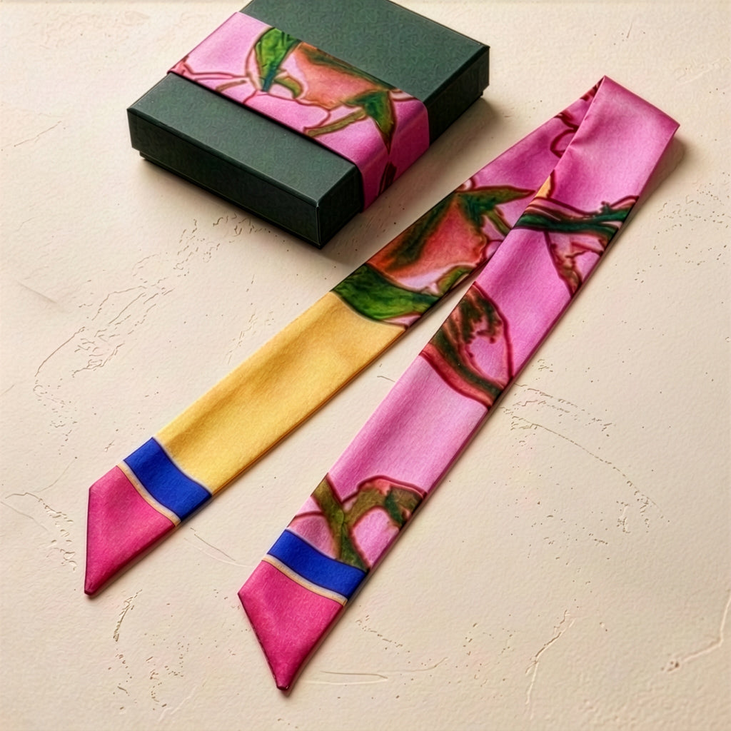 Magenta Bloom: Skinny Scarf