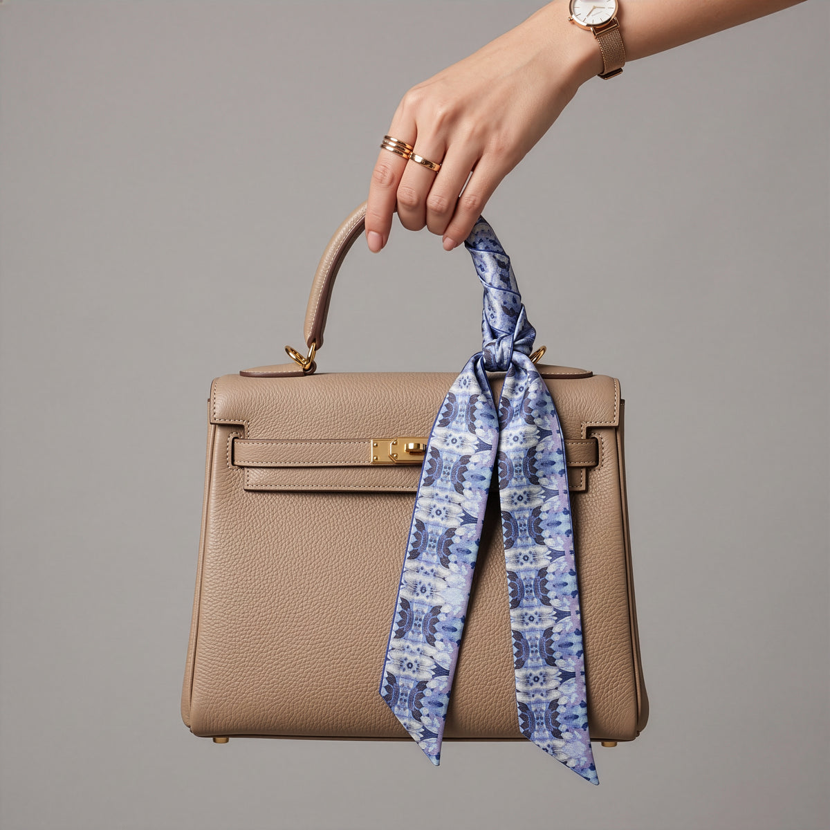 Tartan Hydrangea Gorm: The Skinny Scarf