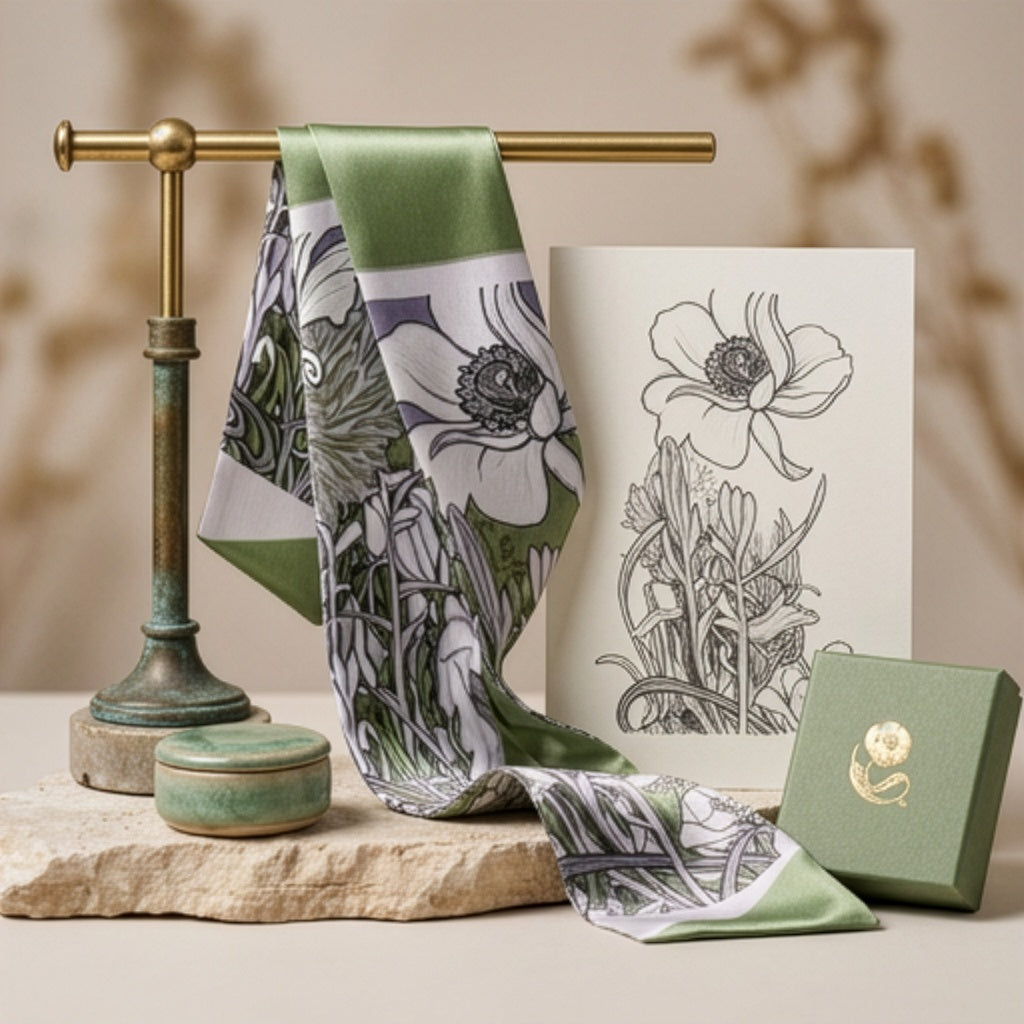 Nouveau Khaki and Lavender: Versatile Scarf