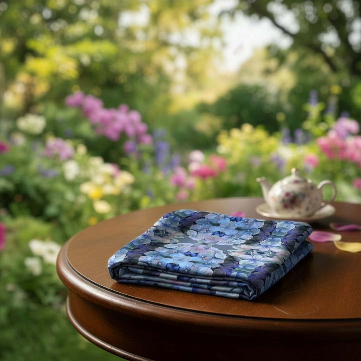 Tartan Hydrangea Gorm: The Square Scarves