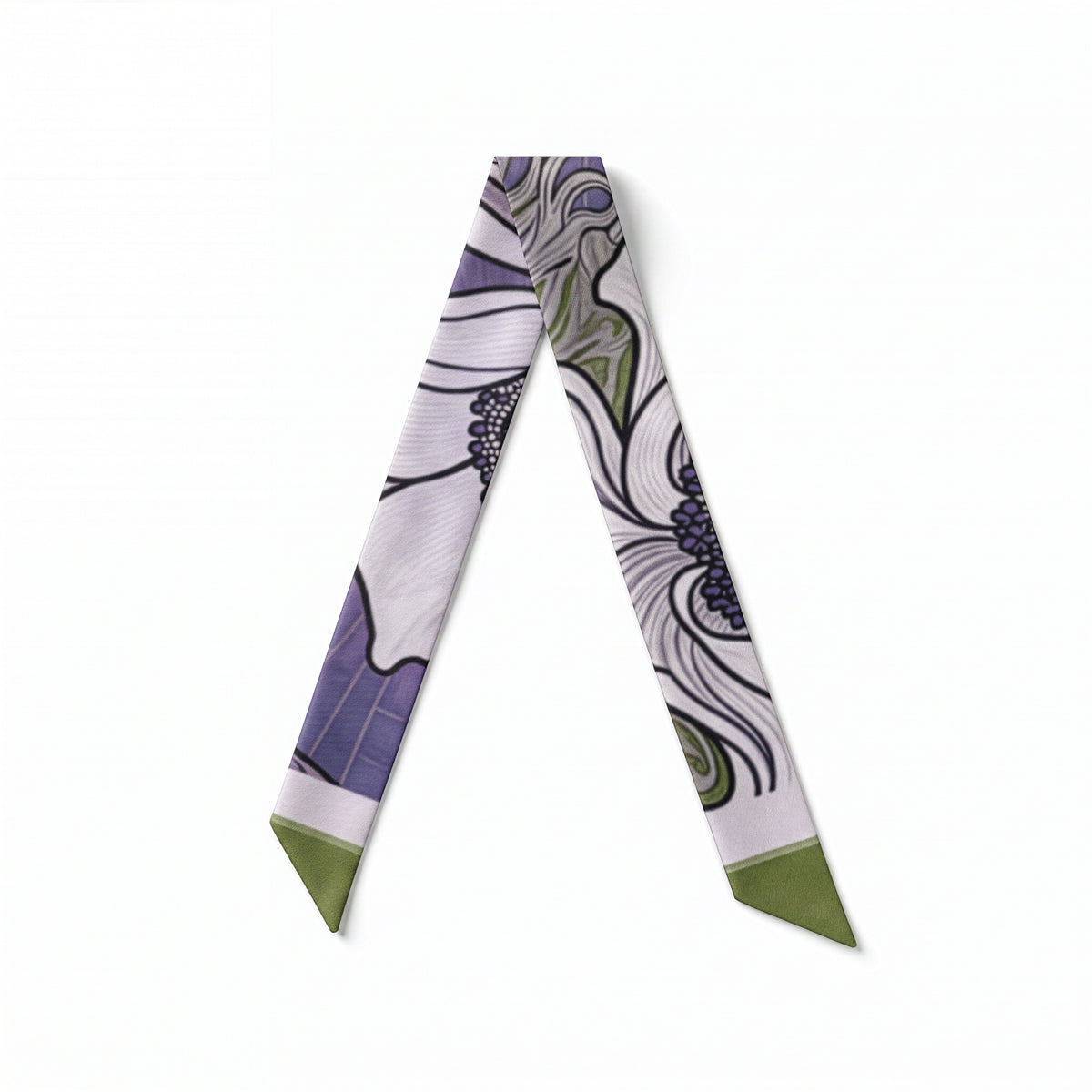 Nouveau Khaki and Lavender: Twilly Scarf