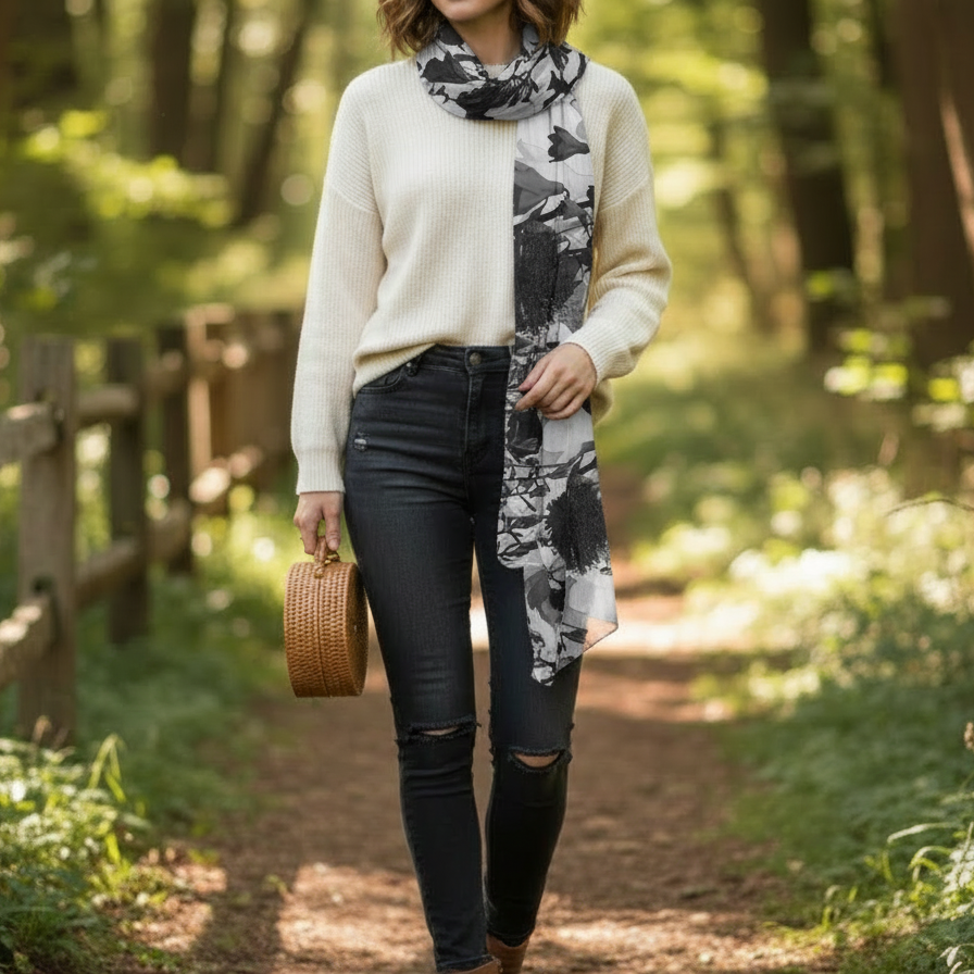 Amazing Grey: Silk-Chiffon Scarves