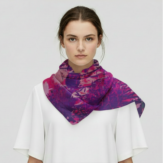 Fuchsia:  Large, Silk-Chiffon Scarves"""