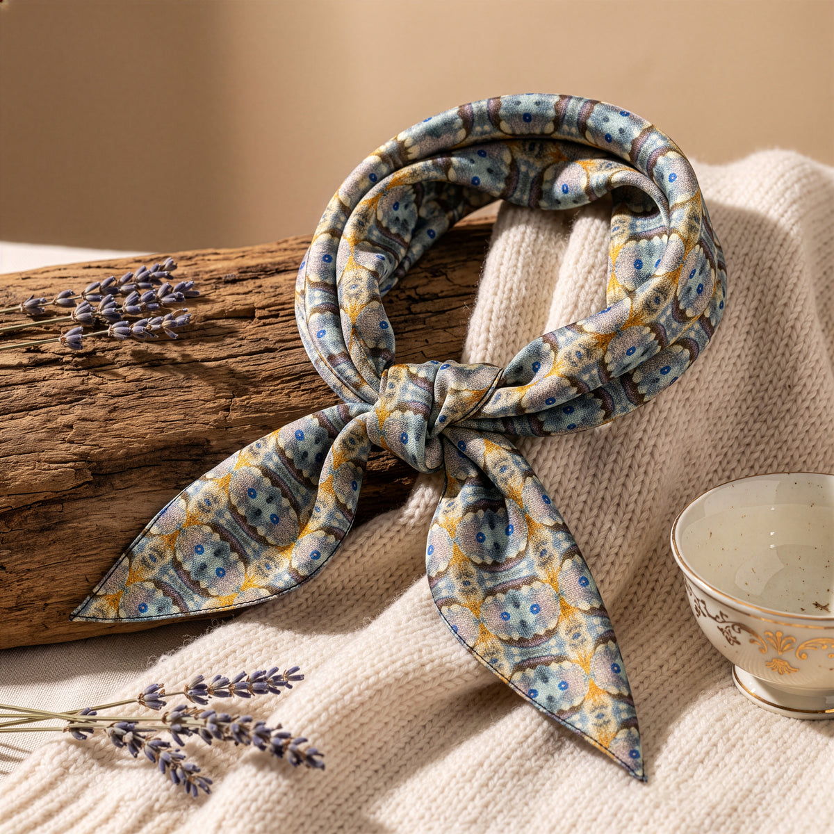 Tartan Hydrangea Buidhe: The Twilly Scarf