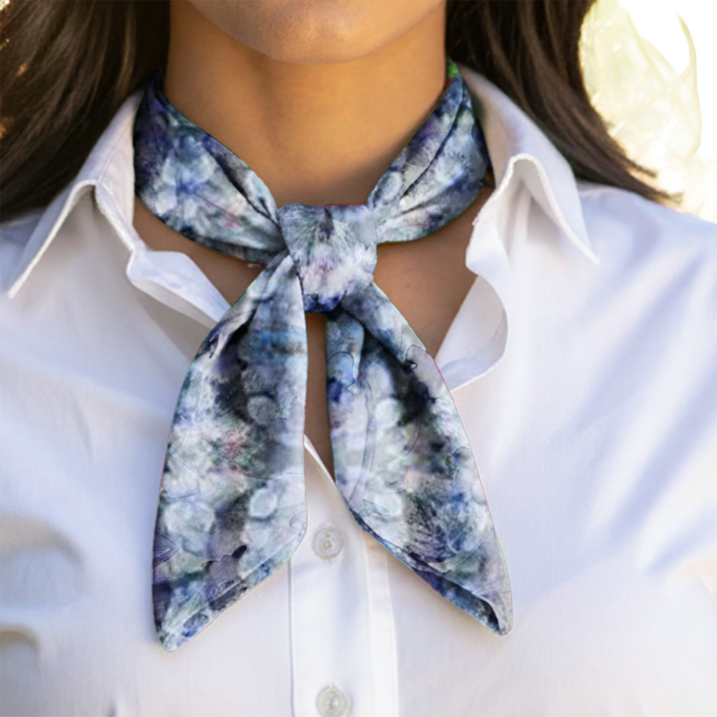 Tartan Hydrangea Gorm: The Twilly Scarf