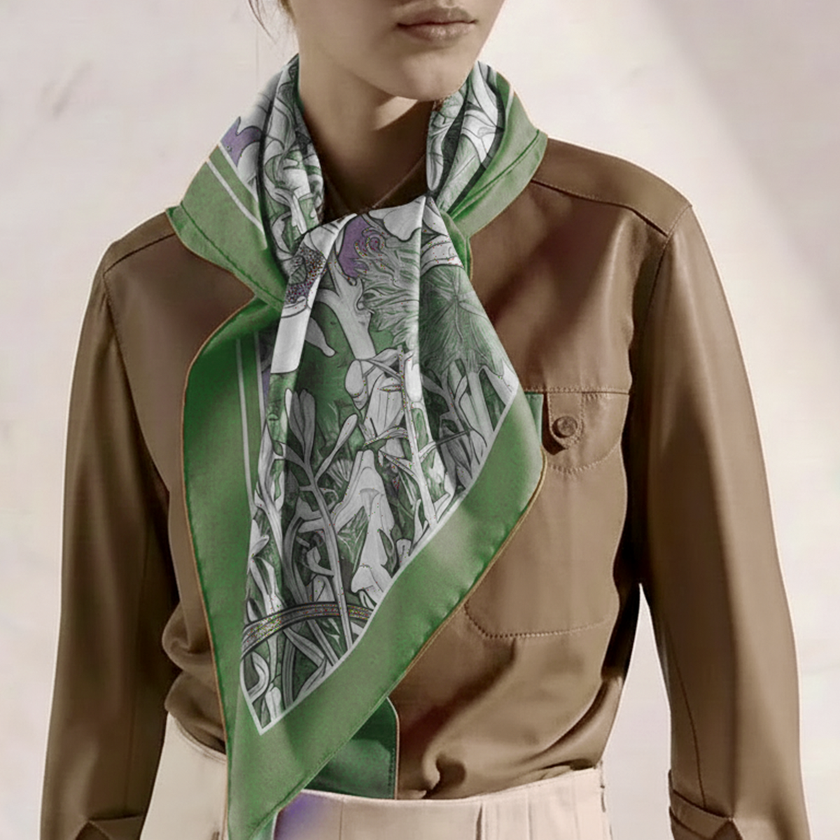Kaki Nouveau: Square Scarf