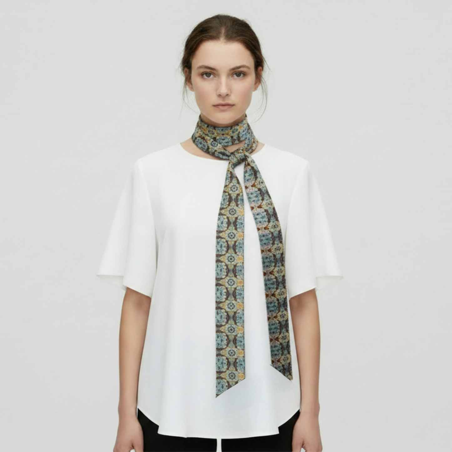 Tartan Hydrangea Buidhe: The Skinny Scarf