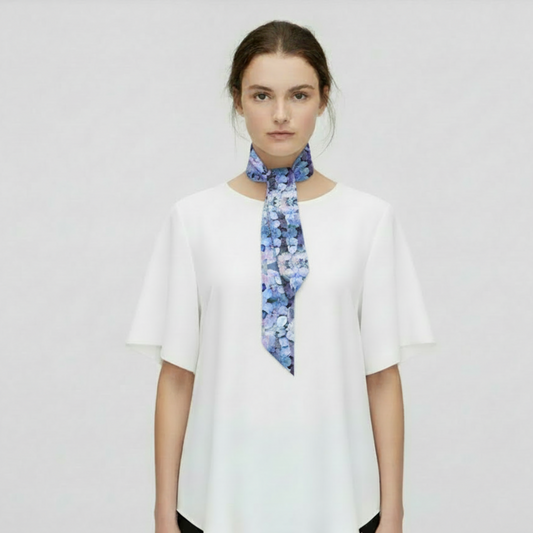 Tartan Hydrangea Gorm: The Twilly Scarf