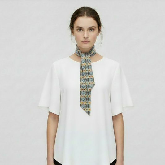 Tartan Hydrangea Buidhe: The Twilly Scarf