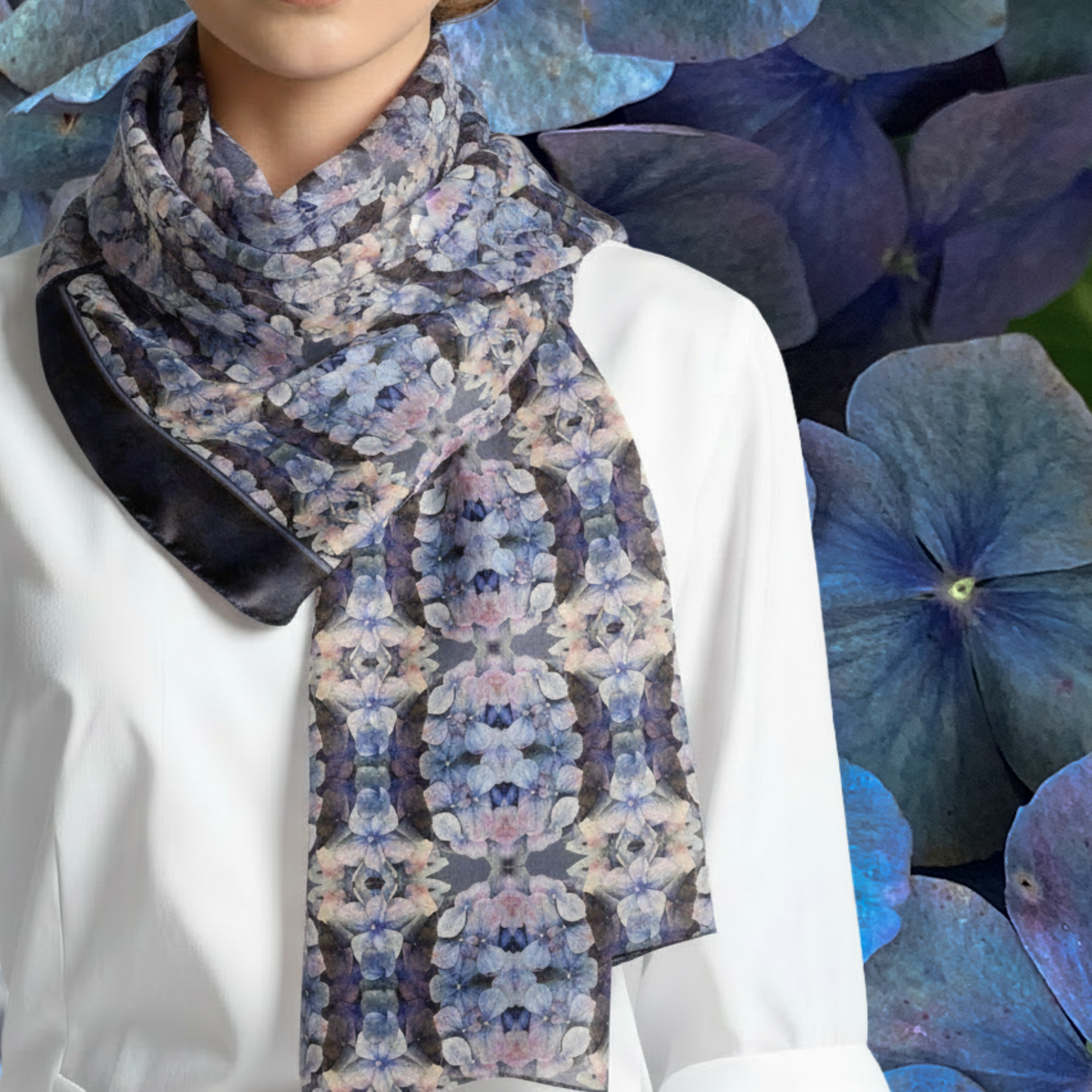 Tartan Hydrangea Gorm: The Extra Large Scarf