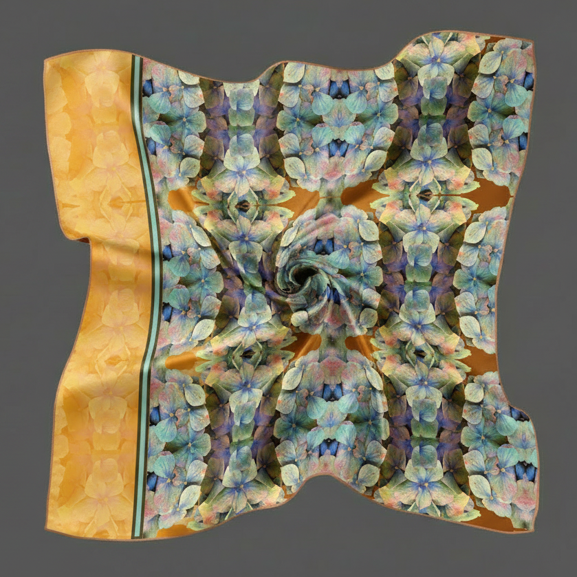 Decorative pillow with floral pattern on a gray background