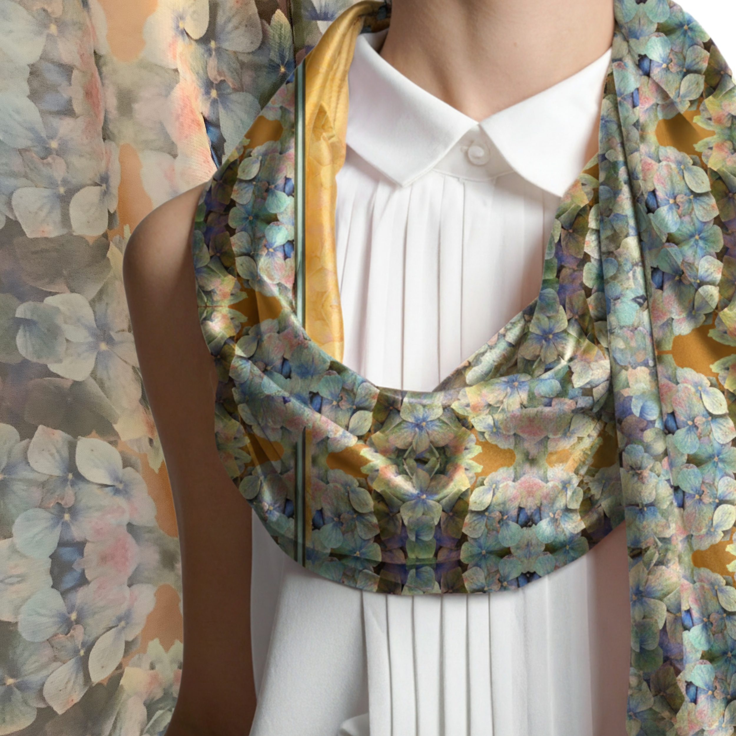Tartan Hydrangea Buidhe: The Square Scarf