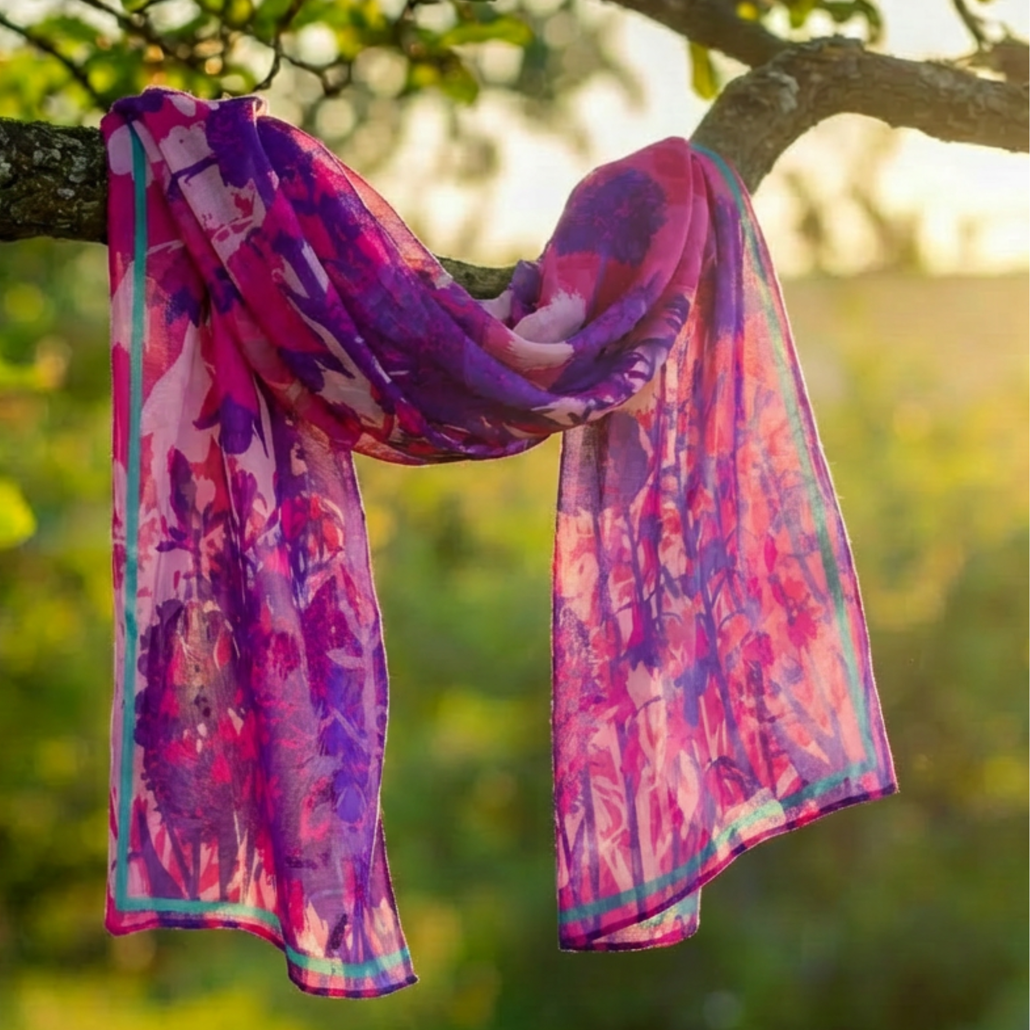 Fuchsia: The Scarves in Silk-Chiffon