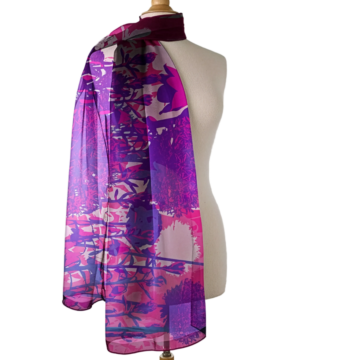 Fuchsia: Silk-Chiffon Scarves