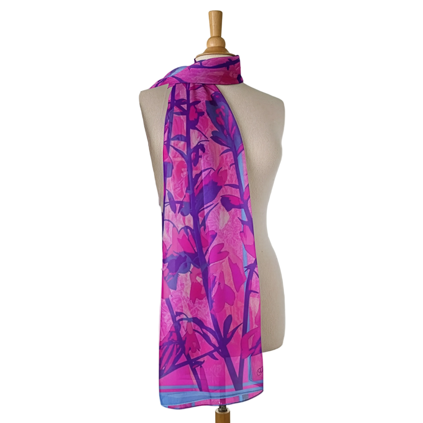 Fuchsia: Long Silk-Chiffon Scarf