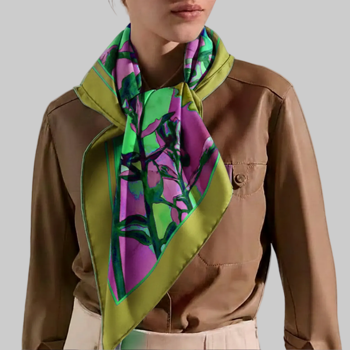 Olive Bloom: Square Scarf